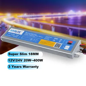 Super slim waterproof led power supply 12v 400W 300w 200w 100w ip67 led driver 24v 2a 3a 4a 5a 10a 15a for outdoor led lighting