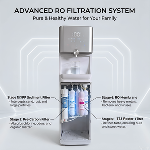 Distributeur d'eau autonome OEM 110V avec purificateur, eau froide et chaude pour maison et bureau, boîtier en plastique, filtre UF, TDS, eau chaude et froide - Product Image 6