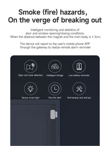 Sensor Inteligente ZigBee para Ventanas/Puertas, ABS, Bajo Consumo, Alarma Inalámbrica, Fácil Instalación, Compatible con Android, Funciona con Tuya Smart Life Home - Product Image 4