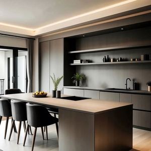 Customized Modern Villa Home Furniture <b>Dark</b> Color Scheme Wooden Pieces for Living <b>Room</b> Bathroom Kitchen Apartment - Product Image 2