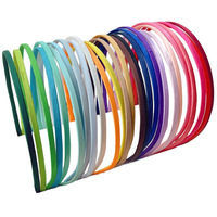 Groothandel 5mm 0,5cm brede hoofdbanden van stof voor dames en meisjes, DIY metalen haarbanden accessoires, effen satijnen hoofdband
