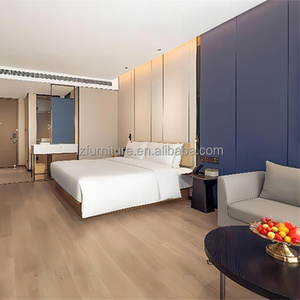 Economy Hotel Modern Bed Set <b>Light</b> Wood Bed Frame with Inset Upholstered Panel for Budget 3 <b>Star</b> Hotel Bedroom Furniture Sets - Product Image 4