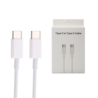 Kabel Data Pengisian Cepat 3A Tipe C ke Tipe C PD 60W Berkualitas Tinggi dengan Kemasan Kotak Retail untuk Ponsel iPhone Android