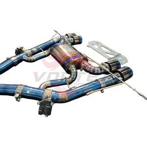 Échappement arrière Vortex Blue Titanium à longueur égale pour BMW G80 G82 M3 M4 S58 avec système Valvetronic et embouts quadruples bleus brûlés - Product Image 4