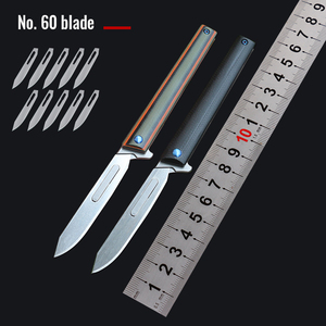 Couteau pliant de survie Hongrui de haute qualité en acier au carbone série 60, couteau de poche pliant pour le camping avec poignée en G10 - Product Image 2