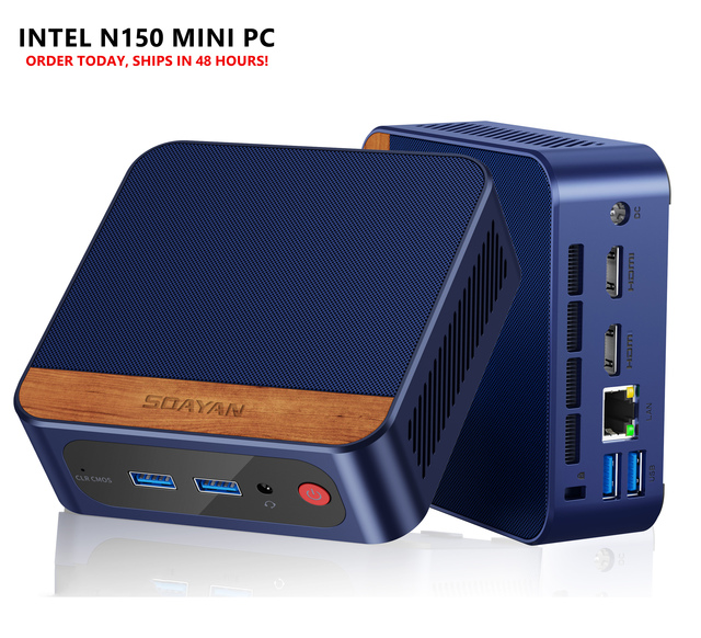 2025 MN-N1 Mini PC with 13th Gen Intel N150 Processor 8GB 16G DDR4 512GB SSD Windows11 Pro Pocket Mini Computer US/EU/AU Plug