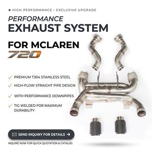 Sistema de Escape Vortex de Acero Inoxidable para McLaren 720S 4.0T con Tubos Delanteros Sin Resonador y Puntas de Fibra de Carbono - Product Image 1