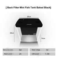 Aquarium écologique auto-circulant USB 5L avec pompe silencieuse et lampe LED 5W, aquarium en plastique pour bureau ou usage domestique