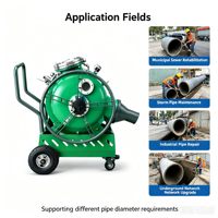 Tambour d'inversion d'air CIPP en acier inoxydable 0,25 MPa, équipement pneumatique d'inversion de tuyaux DN60-DN150, machine de réparation de canalisations sans tranchée