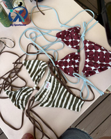 Produsen Pakaian Renang Label Pribadi Wanita Bikini Kreatif DIY Dengan Tali Yang Dapat Disesuaikan Desain Kustom