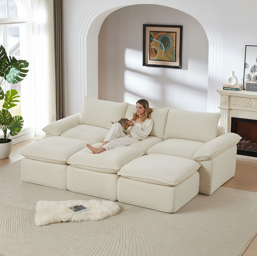 Beige + velours côtelé
