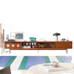 Vintage Style Tv <b>Cabinet</b> Solid Wood Nordic Retro Minimalist Wall Mounted Storage For <b>Small</b> Apartment Living Room Tv Stand - Product Image 5