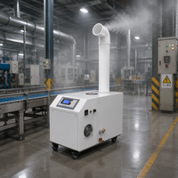 Humidificateur industriel à vapeur ultrasonique OEM ODM 6kg/H 220V 10L, brumisateur à 6 têtes pour l'élimination de la poussière