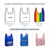 Sac de courses en polyester léger, promotionnel pour supermarchés et commerces de détail, avec logo personnalisé, vente en gros, réutilisable, écologique