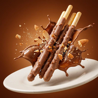 Bâtonnets de biscuits enrobés de chocolat aux amandes, garnis de noix, en gros, en boîte, pour la collation
