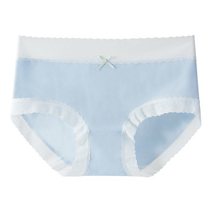Ropa interior hipster de encaje sólido 7A para mujer y niña, de algodón y seda de morera, antibacteriana, de tiro medio, con entrepierna alargada y bordada, al por mayor - Product Image 5