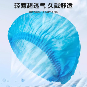 Disposable Hair <b>Net</b> Non Woven <b>Fabric</b> 100 Pcs Blue For Kitchen Food Service Work Protection Dust Proof - Product Image 3