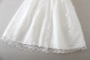 ชุดเดรสลูกไม้สีขาวแขนสั้นสไตล์วินเทจสำหรับเด็กผู้หญิงสำหรับพิธีรับศีลล้างบาป ดีไซน์ใหม่ - Product Image 6