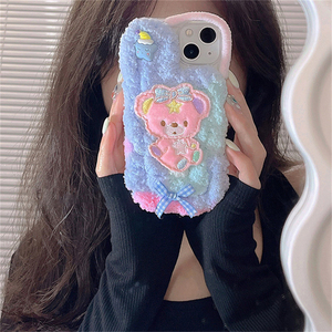 เคสโทรศัพท์ลายหมีลูกกวาดน่ารักแบบเกาหลี, เคสนิ่มสำหรับ iPhone 14 13 12 11 Pro XS MAX XR ฤดูหนาวกันกระแทก - Product Image 2