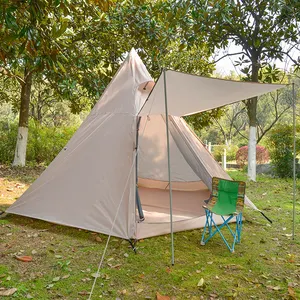 Outdoor Waterdichte Dubbele Laag Glamping Familie Tent Camping Bel Canvas Bruiloft Piramide Tenten