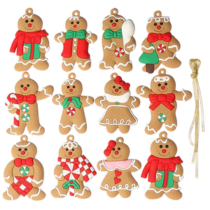 12Pcs Gingerbread Giáng Sinh Người Đàn Ông Cây Treo Mặt Dây Chuyền Xmas Cây Trang Trí Nội Thất Trang Trí 2022 Mới Nhất Nhanh Chóng Vận Chuyển Dễ Thương Vui Kid Quà Tặng - Product Image 2