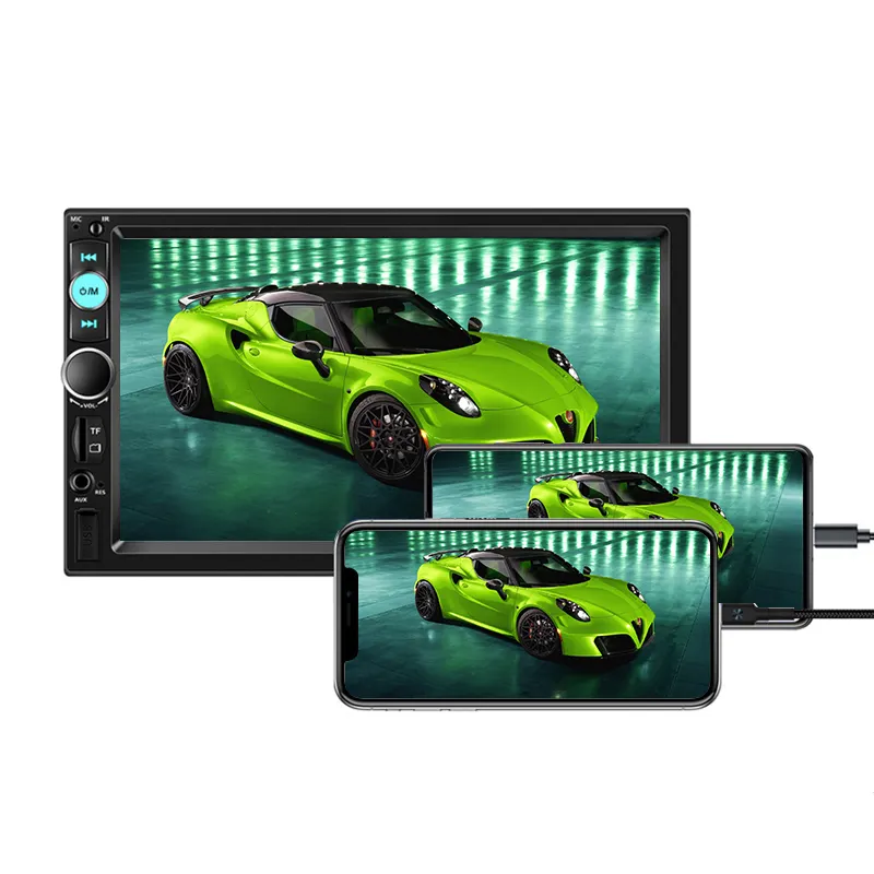 Amprime — autoradio stéréo, écran tactile 7 ", mirrorlink, FM/TF, MP5, lecteur multimédia pour voiture, 2 Din, 7010b