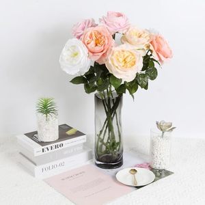Nouvelles roses artificielles haut de gamme style Ins moderne, toucher réel, roses Austin effet mouillé pour mariages et décorations intérieures - Product Image 3