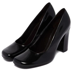 รองเท้าส้นสูงแบบหนาออกแบบได้ตามต้องการรองเท้าหัวเหลี่ยมสำหรับผู้หญิงรองเท้าใส่ทำงานในสำนักงานแบบธรรมดารองเท้าทำงานสิทธิบัตรสำหรับงานแต่งงาน - Product Image 1