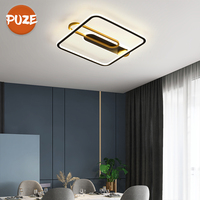 Prix de gros Plafonnier géométrique moderne Trois couleurs de lumière Salon Chambre Petit Plafonnier LED intelligent