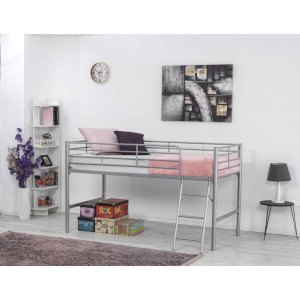 LILY Modern Metal Mid-Sleeper Bunk <b>Bed</b> Extendable Convertible Durable Iron <b>Frame</b> Single Double <b>Queen</b> <b>Sizes</b> Home Hotel Turkey - Product Image 1