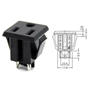 Presa femmina di alimentazione ca 3pin presa verticale standard usa PSE 15A AC125V IEC Socket