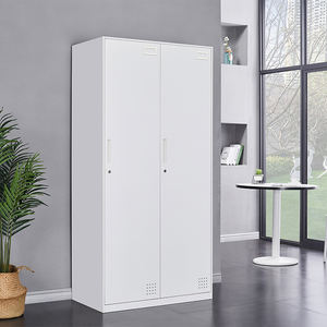 ארון אחסון משרדי מותאם אישית עבור חדר שינה 2 דלתות מתכת ארון מתכת בגודל גדול לבן ארון בגדים מתכתי ארון בגדים - Product Image 1