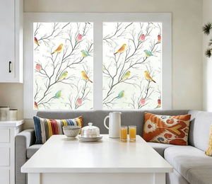 Autocollants en verre dépoli colorés pas chers, décorations d'oiseaux peintes, <span class=keywords><strong>film</strong></span> opaque anti-regard indiscret pour vitres de maison et de salle de bain - Product Image 4