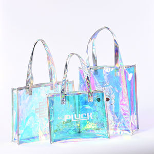 Venda quente Impermeável Seco Holográfico Personalizado Toiletry Bag Shower PVC Tote Bag - Product Image 4