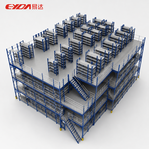 Étagères de mezzanine robustes à double zone de stockage, protection contre la corrosion, étagères inférieures multiples, plateforme supérieure en acier pour petites marchandises - Product Image 1