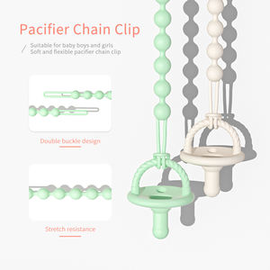 <span class=keywords><strong>Livraison</strong></span> <span class=keywords><strong>rapide</strong></span> Silicone de qualité alimentaire matériel sucette Anti-chute chaîne Clip bébé dentition jouet sans BPA - Product Image 4