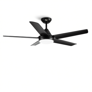 Ventilatore da soffitto moderno a LED YUHAO da 48 pollici con telecomando, 5 pale, motore DC, installazione a filo per soggiorno - Product Image 1