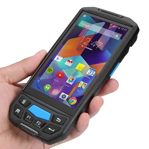 Wifi GSM 4G LTE 5 inci kasar ponsel industri pda genggam Android 9 Terminal dengan 1D 2D pemindai barcode pdas