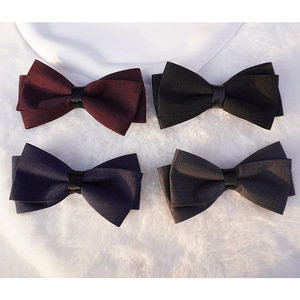 Q-6665 Papillon in Pelle alla Moda per Uomo, per Testimoni e Sposi, Rosso Vino e Nero, per Matrimoni Formali - Product Image 4