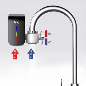Calentador de agua eléctrico instantáneo con pantalla LED, control táctil, acero inoxidable, para uso doméstico en la cocina, calentamiento rápido y constante - Product Image 1