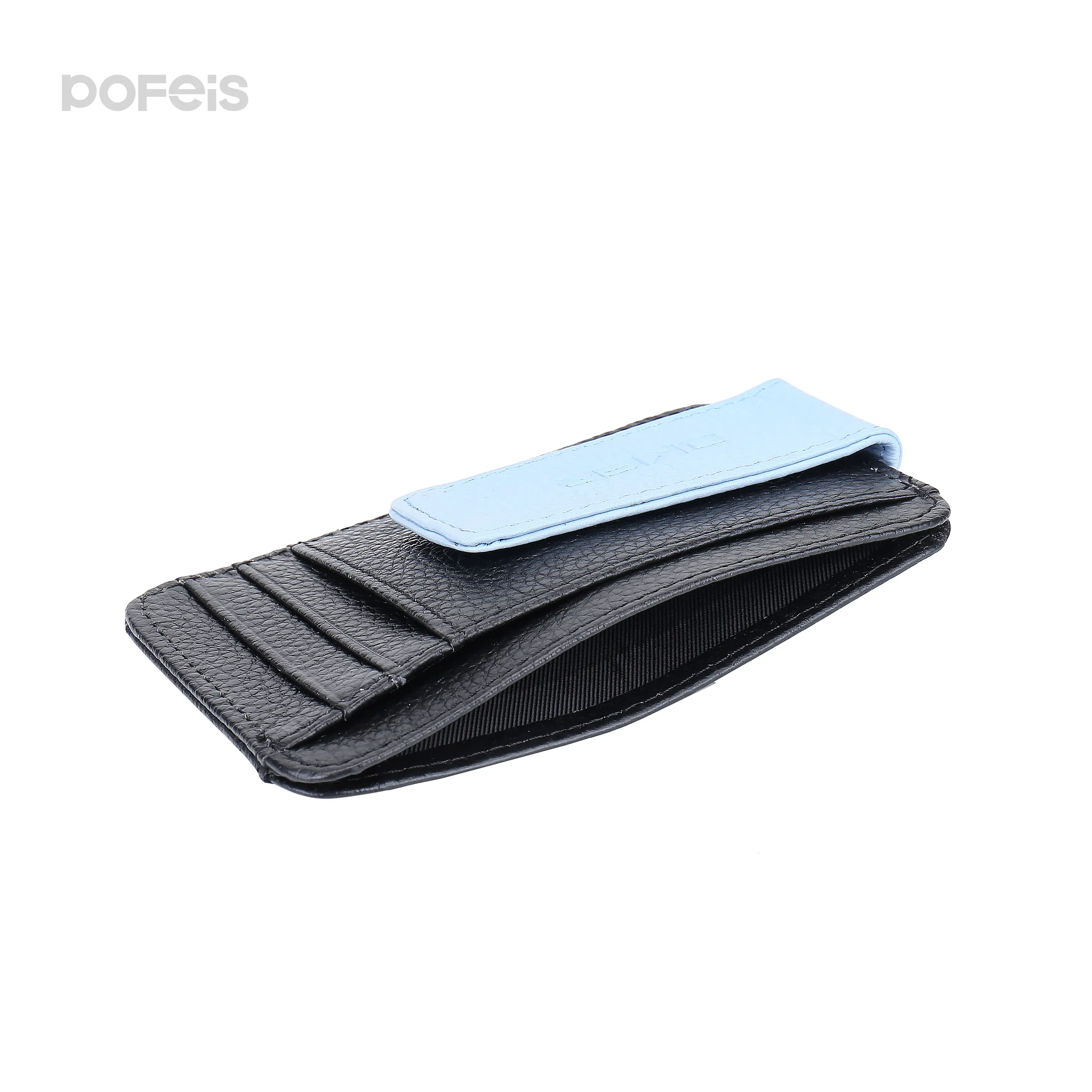 High Quality Multi Card Clots PU Leather Magnet Money Clip ID Window Card Holder
