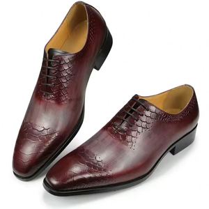 Luxury Designer VALENTINA Leather Lace-Up Pointed Breathable Lightweight Anti-Slip <b>Work</b> <b>Shoes</b> for <b>Men</b> Brogue Wedding Business - Product Image 3