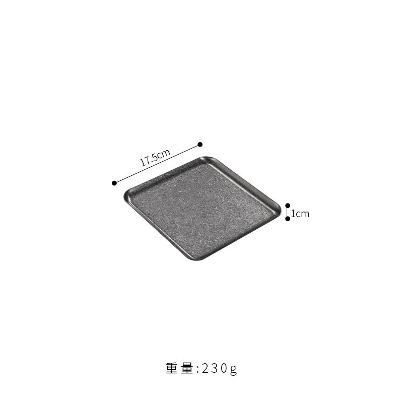 Bandeja cuadrada, 17,5*17,5cm (plata vintage)