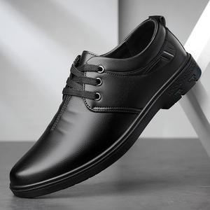 Chaussures décontractées pour hommes en cuir à lacets, bout rond, respirantes, style printemps, semelle plate, type bateau - Product Image 2