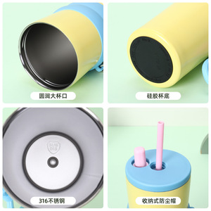 Vaso de acero inoxidable 316 con aislamiento y pajita para mujeres, para viajes. - Product Image 4