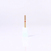 Fraise à ongles diamantée professionnelle 3/32 po, tête cylindrique dorée pour manucure russe, pour le nettoyage des cuticules et des peaux mortes, outils de manucure