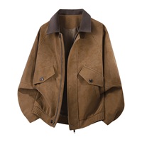 Veste à revers marron de qualité supérieure pour homme en similicuir PU, manteau personnalisé pour l'automne et les activités de plein air