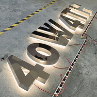 Tablero de logotipo de tienda al aire libre flotante, letrero electrónico acrílico de canal 3D iluminado personalizado, letrero de letra de luz Led