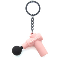 Porte-clés pistolet de massage 3D en PVC, personnalisable, mini simulation de pistolet de massage