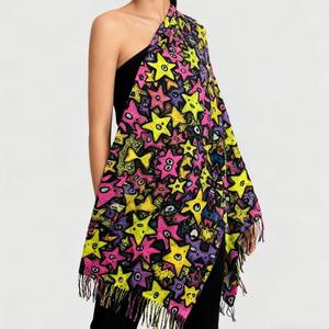 وشاح حجاب بملمس كشميري ، مناديل ، شالات عرقية ، عصابات ، أوشحة باشمينا ، أوشحة مطبوعة فوق بالأعلى - Product Image 1